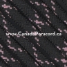 Black with Rose Pink X - 1,000 Ft - 550 LB Paracord