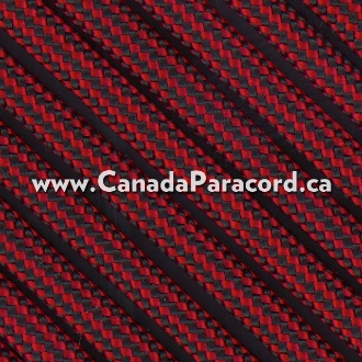 Imperial Red & Black Stripe - 1,000 Ft - 550 LB Cord