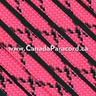 Neon Pink with Black X - 100 Ft - 550 LB Paracord