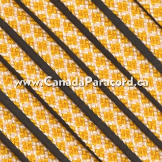 Honeycomb Goldenrod/White Diamonds - 25 Feet - 550 LB Paracord