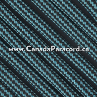 Neon Turquoise and Black Stripes - 1,000 Ft - 550 LB Paracord